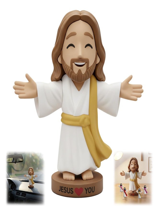 Framad 4" Large Jesus Love You Figures for Car Dashboard, Jesus Loves You Figurines, Miniature Decor Figurines to Hide and Seek Religious - Image 1